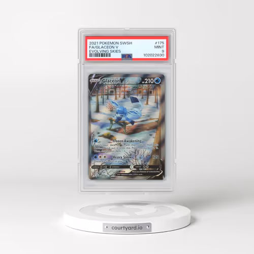2021 Pokémon Sword & Shield Evolving Skies #175 Glaceon V - Holo Full Art (PSA 9 MINT)