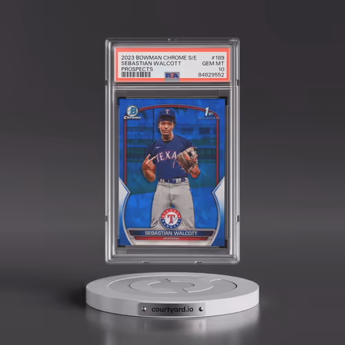 2023 Bowman Chrome Sapphire Edition Prospects #189 Sebastian Walcott (PSA 10 GEM MINT)