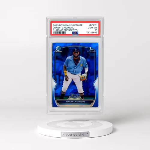 2023 Bowman Sapphire Edition Chrome Prospects #BCP61 Junior Caminero (PSA 10 GEM MINT)