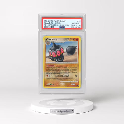 2008 Pokémon Diamond & Pearl Great Encounters #15 Claydol - Holo Crosshatch-2009 Pokemon League (PSA 10 GEM MINT)