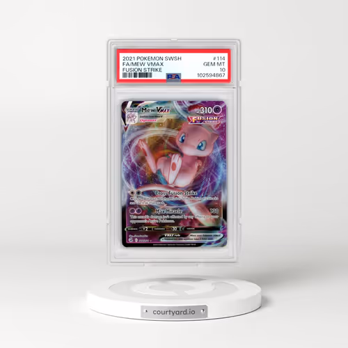 2021 Pokémon Sword & Shield Fusion Strike #114 Mew Vmax - Full Art (PSA 10 GEM MINT)