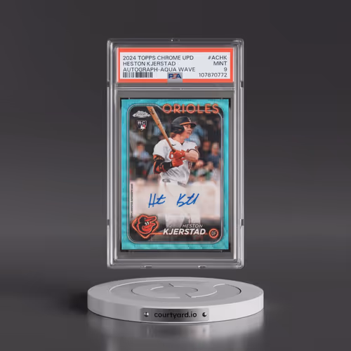 2024 Topps Chrome Update Chrome Baseball Update Series Autographs #ACHK Heston Kjerstad - Aqua Wave