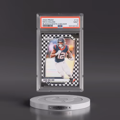 2024 Panini Prizm #113 Nico Collins - Black & White Checker (PSA 9 MINT)