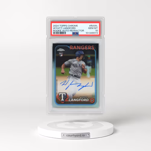 2024 Topps Chrome Rookie Autographs #RAWL Wyatt Langford - Refractor (PSA 10 GEM MINT)