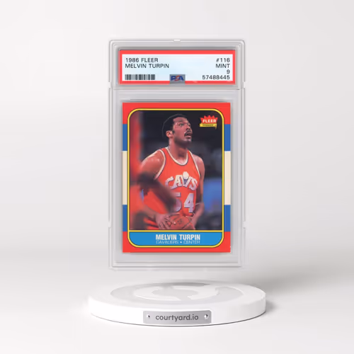 1986 Fleer #116 Melvin Turpin (PSA 9 MINT)