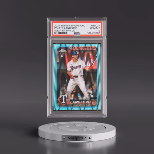 2024 Topps Chrome Update #USC37 Wyatt Langford - Aqua Raywave (PSA 10 GEM MINT)
