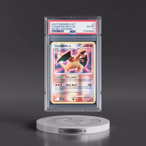 2007 Pokémon Diamond & Pearl Secret Wonders #3 Charizard - Reverse Foil (PSA 6 EX-MT)
