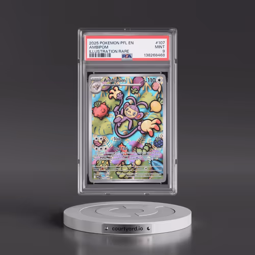 2025 Pokémon Pfl EN-Phantasmal Flames #107 Ambipom - Illustration Rare (PSA 9 MINT)