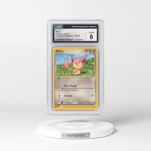 2003 EX Ruby & Sapphire (2003 Copyright, w/ "e" Symbol) #70/109 Skitty (CGC 6 EX-NM)