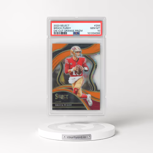 2023 Panini Select #293 Brock Purdy - Die-Cut Orange Prizm (PSA 10 GEM MINT)