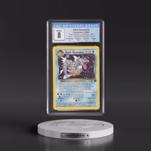 1999 Team Rocket #8/82 Dark Gyarados - League Prerelease Promo (Holo) (CGC 8 NM-MT)