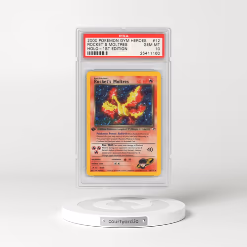 2000 Pokémon Gym Heroes #12 Rocket's Moltres - 1st Edition Holo (PSA 10 GEM MINT)
