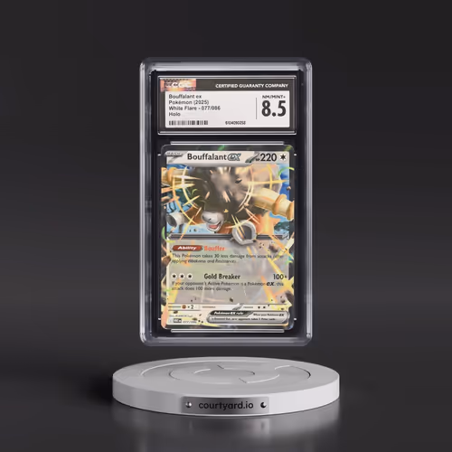 2025 Pokémon Wht EN-White Flare #077 Bouffalant EX - Holo (CGC 8.5 NM-MT+)
