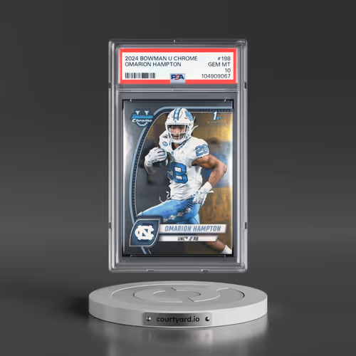 2024 Bowman University Chrome #198 Omarion Hampton (PSA 10 GEM MINT)