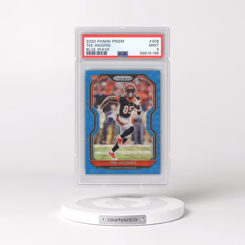2020 Panini Prizm #308 Tee Higgins - Blue Wave (PSA 9 MINT)