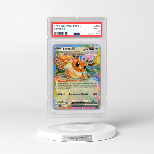 2025 Pokémon Pre EN-Prismatic Evolutions #075 Eevee EX - Holo (PSA 9 MINT)