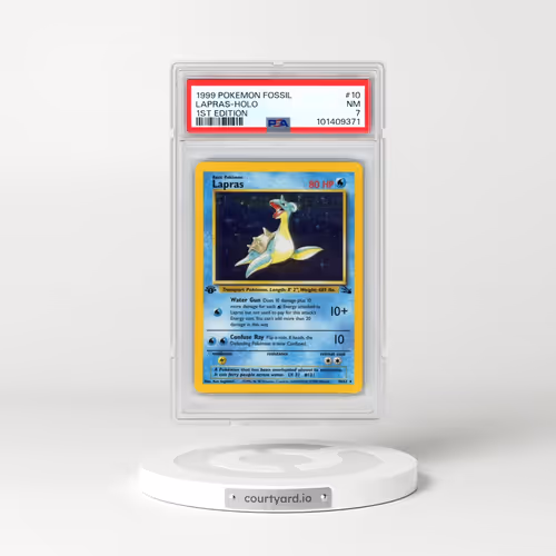 1999 Pokémon Fossil #10 Lapras - 1st Edition Holo (PSA 7 NM)