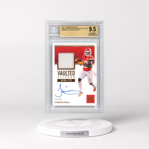 2021 Panini Encased Vaulted Veteran Material Signatures #VMSTH Tyreek Hill/25 (BGS 9.5 GEM MINT)