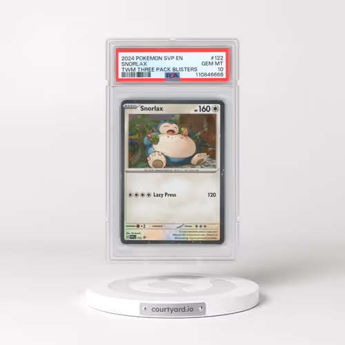 2024 Pokémon Svp EN-SV Black Star Promo #122 Snorlax - Twilight Masquerade Three Pack Blisters (PSA 10 GEM MINT)