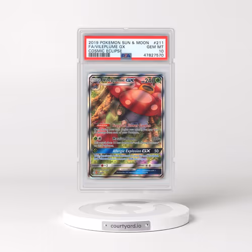 2019 Pokémon Sun & Moon Cosmic Eclipse #211 Vileplume GX - Holo Full Art (PSA 10 GEM MINT)