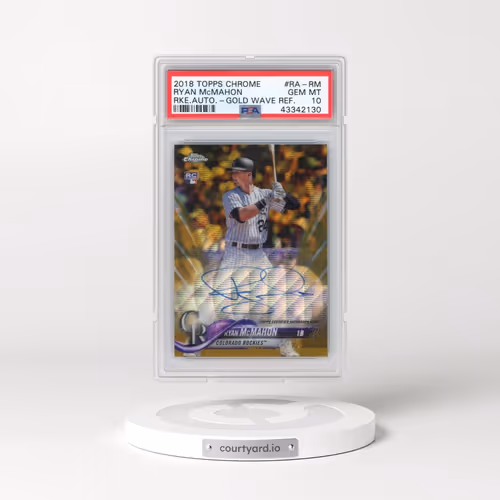 2018 Topps Chrome Rookie Autograph #RA-RM Ryan McMahon - Gold Wave Refractor (PSA 10 GEM MINT)