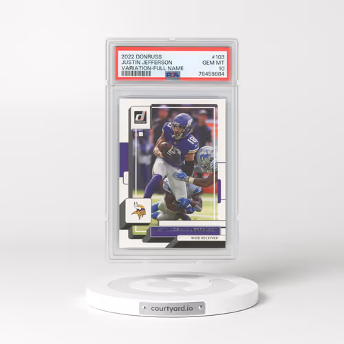 2022 Panini Donruss #103 Justin Jefferson - Variation-Full Name (PSA 10 GEM MINT)