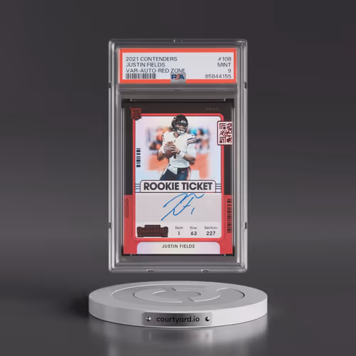2021 Panini Contenders #108 Justin Fields - Variation-Autograph-Red Zone (PSA 9 MINT)