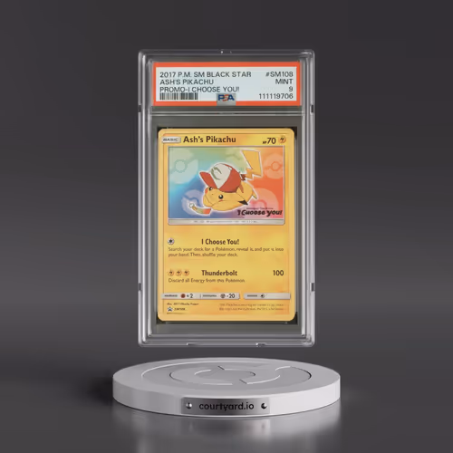2017 Pokémon SM Black Star Promo #SM108 Ash's Pikachu - I Choose You! (PSA 9 MINT)