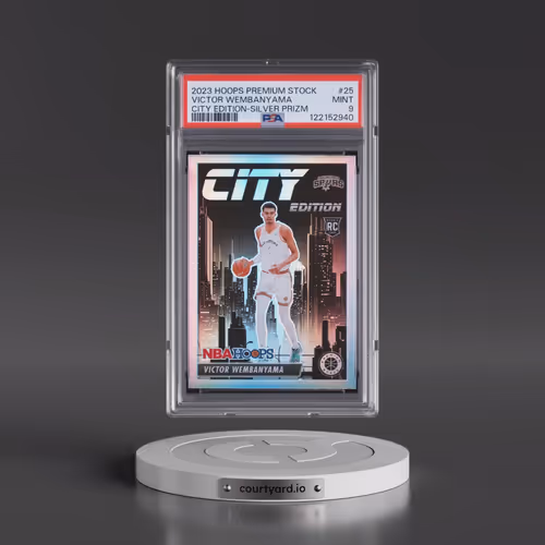 2023 Panini Hoops Premium Stock City Edition #25 Victor Wembanyama - Silver Prizm (PSA 9 MINT)