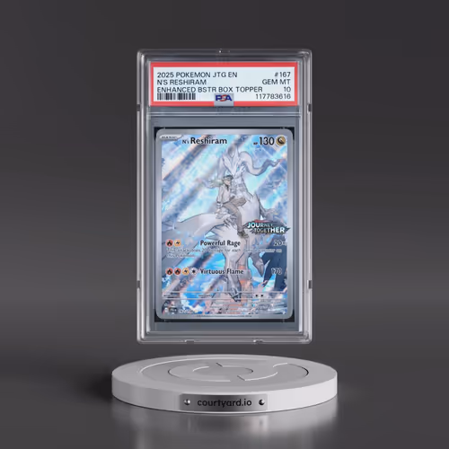 2025 Pokémon Jtg EN-Journey Together #167 N's Reshiram - Enhanced Booster Box Topper (PSA 10 GEM MIN