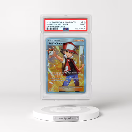 2019 Pokémon Sun & Moon Unbroken Bonds #213 Red's Challenge - Full Art (PSA 9 MINT)