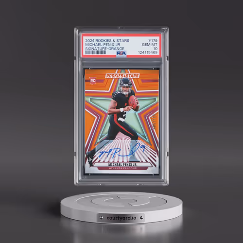 2024 Panini Rookies & Stars #179 Michael Penix Jr. - Signature-Orange (PSA 10 GEM MINT)