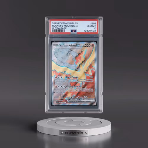 2025 Pokémon Dri EN-Destined Rivals #208 Team Rocket's Moltres EX - Holo Ultra Rare (PSA 10 GEM MINT