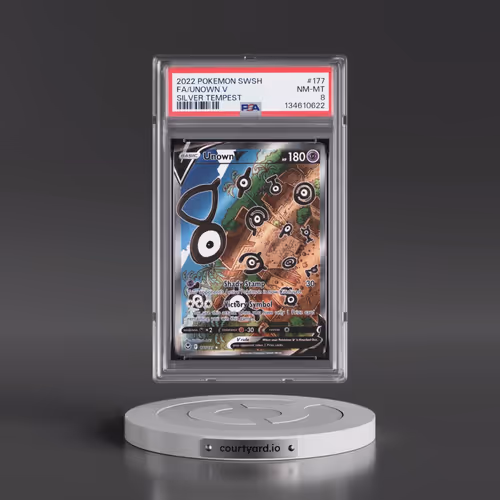 2022 Pokémon Sword & Shield Silver Tempest #177 Unown V - Holo Full Art (PSA 8 NM-MT)