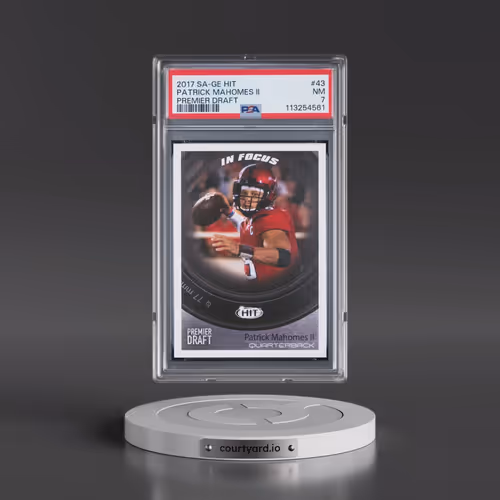 2017 SA-GE Hit Premier Draft #43 Patrick Mahomes II (PSA 7 NM)