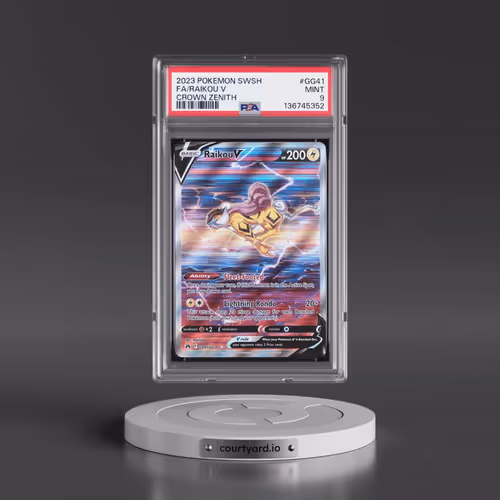 2023 Pokémon Sword and Shield Crown Zenith #GG41 Raikou V - Holo Full Art (PSA 9 MINT)
