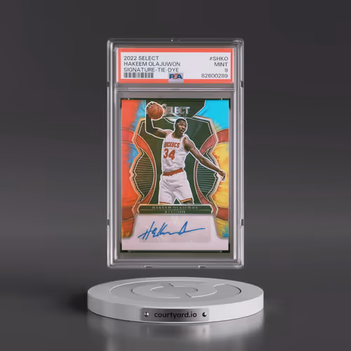 2022 Panini Select Signatures #SHKO Hakeem Olajuwon - Tie-Dye (PSA 9 MINT)