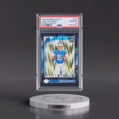 2024 Panini Donruss Optic #266 Ladd McConkey - Purple Shock (PSA 10 GEM MINT)