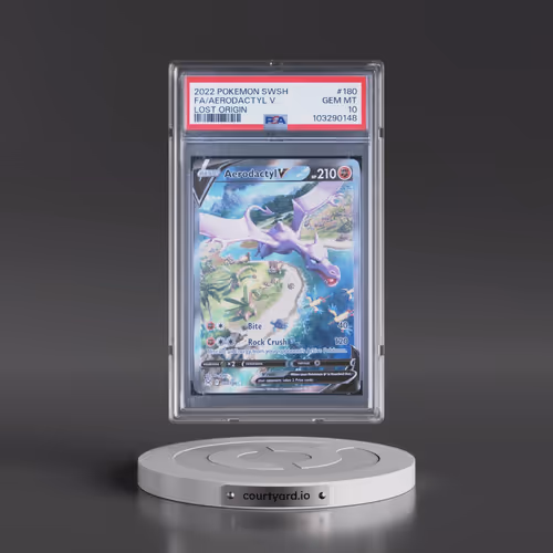 2022 Pokémon Sword & Shield Lost Origin #180 Aerodactyl V - Holo Full Art (PSA 10 GEM MINT)