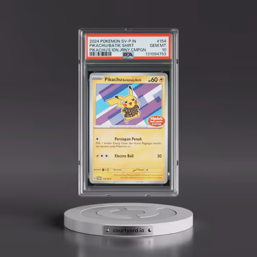 2024 Pokémon SV-P Promo #154 Pikachu in Batik Shirt - Pikachu's Indonesia Journey Campaign (PSA 10 G