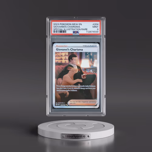 2023 Pokémon Mew EN-151 #204 Giovanni's Charisma - Special Illustration Rare (PSA 9 MINT)