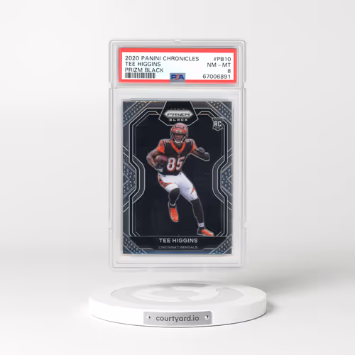 2020 Panini Chronicles Prizm Black #PB10 Tee Higgins (PSA 8 NM-MT)