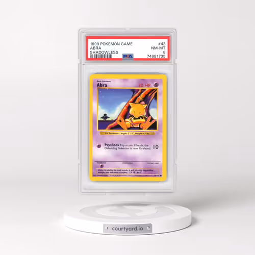 1999 Pokémon Game #43 Abra - Shadowless (PSA 8 NM-MT)