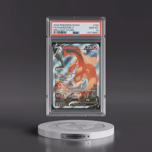 2022 Pokémon Sword & Shield Brilliant Stars #154 Charizard V - Holo Full Art (PSA 10 GEM MINT)