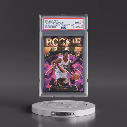 2023 Panini Select Rookie Revolution #4 Scoot Henderson - Purple Cracked Ice (PSA 10 GEM MINT)