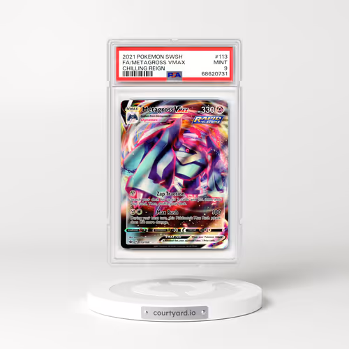 2021 Chilling Reign #113 Metagross VMAX - Full Art Holo (PSA 9 MINT)