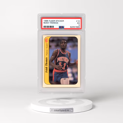 1986 Fleer Sticker #10 Isiah Thomas (PSA 5 EX)