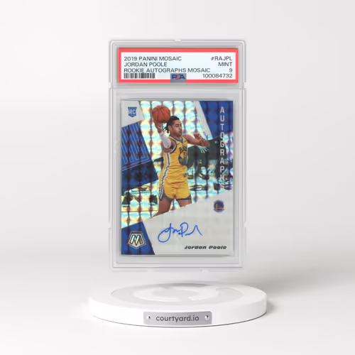 2019 Panini Mosaic Rookie Autographs Mosaic #RAJPL Jordan Poole (PSA 9 MINT)