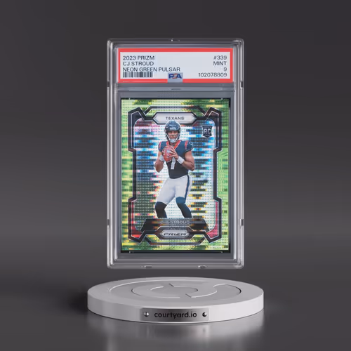 2023 Panini Prizm #339 CJ Stroud - Neon Green Pulsar (PSA 9 MINT)