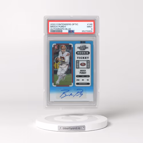 2022 Panini Contenders Optic #146 Brock Purdy - Autograph-Blue (PSA 9 MINT)